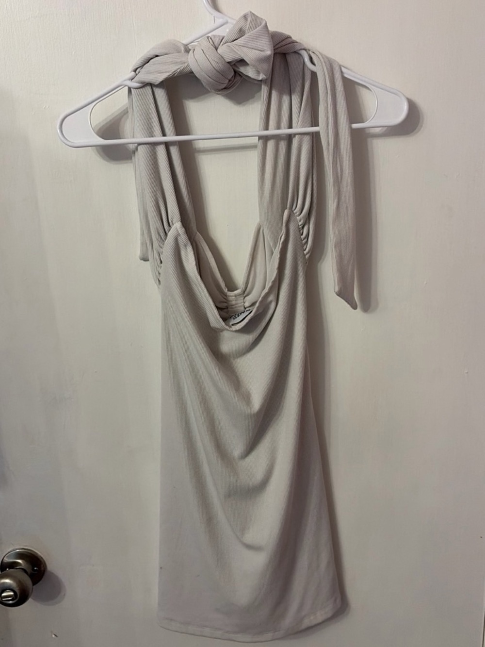 Princess Polly Women’s White Ruched Tie-Shoulder Dress - Picture 2 of 3